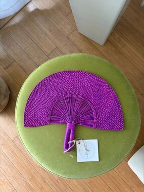 Magnolia Purple Woven Hand Fan